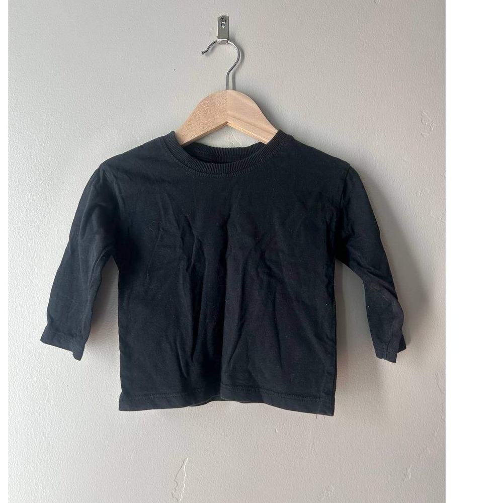 Zara Black Long Sleeve Tee Crewneck Basic Neutral Scandi Cozy Streetwear Y2k